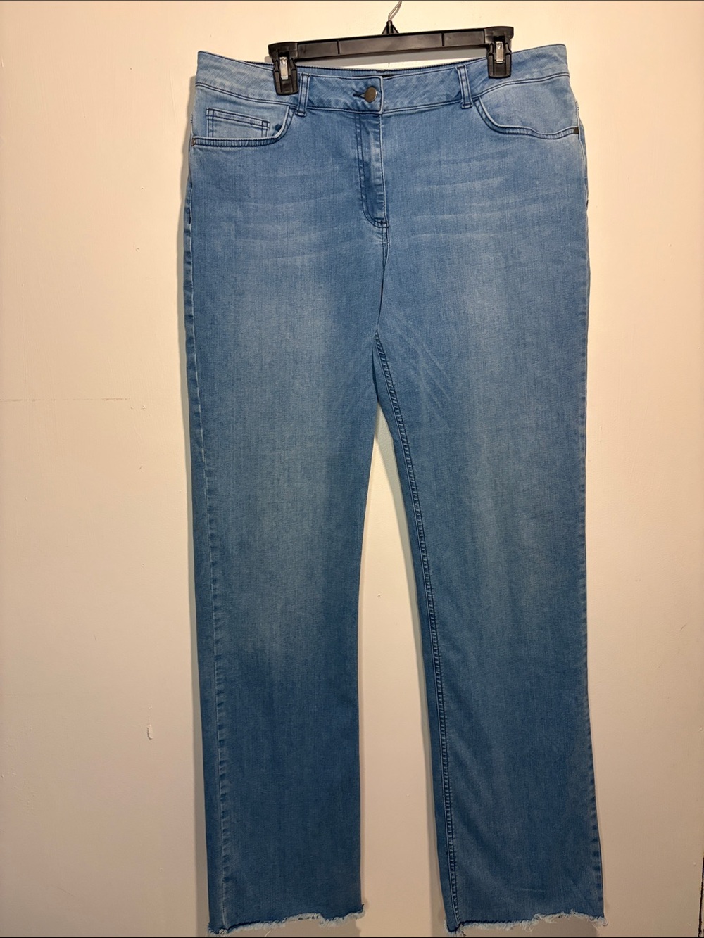 Long Tall Sally Denim Straight Leg Jeans Size 14 Raw Edge Hem 36” Inseam